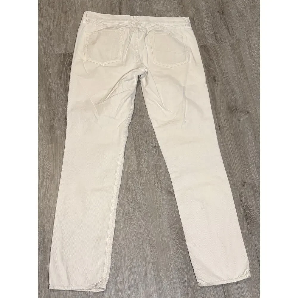 J. Crew Corduroy Pants Women's 28 Reg Ivory Cream Matchstick Skinny Leg‎ Stretch